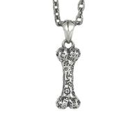 RZRPYFMM S925 Ciondolo in Osso Sanscrito Da Uomo in Argento Sterling, Collana Gotica Vintage in Corda Di Canapa Bagua,Argento,Single Pendant