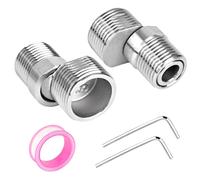 Rzspher 2 adattatori regolabili per rubinetto doccia, S adattatore in acciaio inox, dotato di guarnizione a nastro grezzo, chiavi a brugola per cucina e bagno