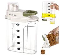 Rzspher Contenitore per alimenti per cani, 2,5 l, con misurino, manico portatile, in plastica senza BPA, per cibo per cani, cibo per gatti, cereali, cereali, riso