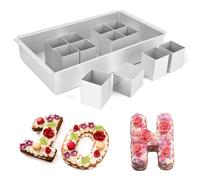 Rzspher Stampo da forno con numeri, numeri fai da te, teglia e lettere, in alluminio regolabile per stampi fai da te, matrimonio, compleanno, battesimo