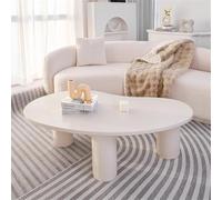RZTPYS Tavolino Da Caffè A Forma Di Anacardio, Tavolino Dal Design Unico E Grazioso Per Soggiorno E Camera Da Letto, Elegante E Funzionale, Resistente E Facile Da Pulire, 90 Cm, Bianco Crema.