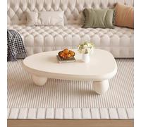 RZTPYS Tavolino Da Caffè Bianco Da 41,3", Moderno Tavolino Da Caffè Dalla Forma Irregolare Con Bordi Arrotondati, Grazioso Tavolino Da Tè Per Interni Con 3 Gambe, Ideale Per Soggiorno, Appartamento