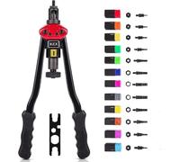 RZX - Rivettatrice per dadi da 40,6 cm, con sistema di regolazione dei dadi M3, M4, M5, M6, M8, M10, M12, 10-24, 1/4-20, 5/16-18,3/8-16, 1/2-13, 12 mandrini