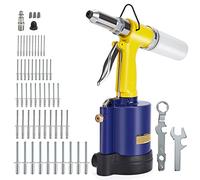 RZX Rivettatrice pneumatica per Utensili Pneumatici, capacità 3/32", 1/8", 5/32", 3/16" e 1/4", con 50 Rivetti ciechi a estremità Aperta (1)