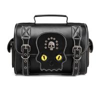 RZXCFPL Borsa a Sella per Moto Steampunk in Pelle - Borsa Roll Utensili con Occhio di Teschio Rivettato, Tasca Universale per Forcella Anteriore, Regalo Creativo