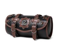 RZXCFPL Borsa per Forcella Moto Punk in Pelle PU, Borsa Avvolgitool, Tasca di Archivazione Universale per Manubrio con Cinghie Rinforzate,Marrone