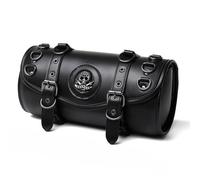 RZXCFPL Borsa per Forcella Moto Punk in Pelle PU, Borsa Avvolgitool, Tasca di Archivazione Universale per Manubrio con Cinghie Rinforzate,Nero