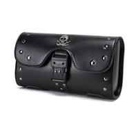 RZXCFPL Borsa per Forcella Moto Steampunk in Pelle PU, Rotolo Utensili Universale, Tasca di Archivio con Cinghie Rinforzate (9 Stili),Fbg395bk