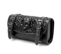 RZXCFPL Borsa per Forcella Moto Steampunk in Pelle PU, Rotolo Utensili Universale, Tasca di Archivio con Cinghie Rinforzate (9 Stili),Fbg408bk