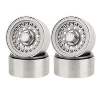 RZXYLRC 1/10 RC Crawler 4 pezzi 1,9 pollici Beadlock ruota cerchi cerchi in lega di alluminio per TRX4 TRX6 Axial SCX10 III AXI03007 GRT EX86190 RedCat, dado a cinque fori (argento)