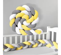 RZYW Paracolpi Sponda Sponde Anticaduta Letto A Treccia Decorativo Cuscino Nodo Paracolpi Letto Cuscino Protezione per Sponde per Lettino,H14,200CM