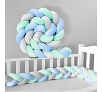 RZYW Paracolpi Sponda Sponde Anticaduta Letto A Treccia Decorativo Cuscino Nodo Paracolpi Letto Cuscino Protezione per Sponde per Lettino,H15,500CM