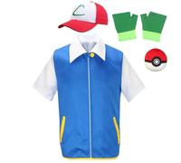(S)4 pezzi/set Pokemon Ash Cosplay Costume Anime Ruolo Perform Set
