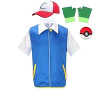 (S)4 pezzi/set Pokemon Ash Cosplay Costume Anime Ruolo Perform Set -y