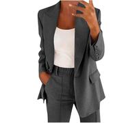 S-5Xl - Set di 2 pezzi, per autunno e inverno, con scollo a V, con elastico in vita e tasche, in tinta unita, elasticizzato, leggero, comodo, per attività all'aria aperta, per matrimoni, formali