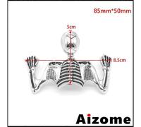 (S Argento) Parafango decorativo per motocicletta, indicatore di direzione, faro, statua del teschio