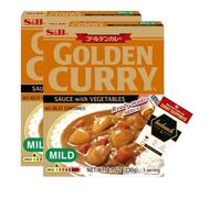 S&B Golden Curry Sauce with Vegetables Mild 2x230g + Mini Ricettario Giapponese Incluso, Curry Giapponese Vegetale in Dadi, Salsa Facile e Veloce - beebunch
