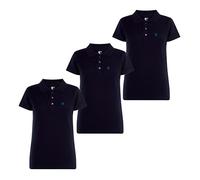 S&C - Polo da donna a maniche corte in cotone, tinta unita, stile casual, tessuto a maglia piquet, collo a 3 bottoni, realizzata in Spagna, leggermente aderente, vedi la guida, XL