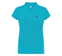 S&C - Polo Donna Manica Corta - Polo Donna Custom Fit Leggermente vestibilità - Bordatura a Maniche e Collo a Costine - Made in Cotone e in Spagna, Turchese, S