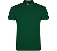S&C - Polo Uomo Manica Corta 100% Cotone, Tinta Unita, Stile Casual, 3 Bottoni, Design Spagnolo, Tessuto Pique, Regular Fit, Consultare la Taglia, Verde Bottiglia, S