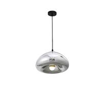 S-Cevada Lampada a Sospensione Moderna in Vetro Argento Lampadario a Sospensione Sferico per Sala da Pranzo Cucina Isola Camera Corridoio Bar (Argento)