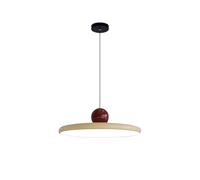 S-Cevada Lampada a Sospensione Moderna LED 40cm Dimmerabile Lampadario a Sospensione Vintage in Metallo per Camera da Letto Isola Cucina Soggiorno Corridoio Sala da Pranzo (Rosso+Beige)