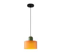 S-Cevada Lampada a Sospensione Piccola Vetro Colorato Moderna Regolabile per Camera da Letto Isola Cucina Soggiorno Corridoio Sala da Pranzo Lampadario (Arancione)