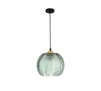 S-Cevada Lampada a Sospensione Vintage in Vetro Verde 25cm Sferica per Sala da Pranzo Cucina Isola Camera Corridoio Bar (Verde, 25cm)