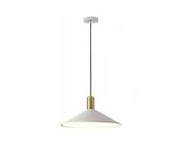 S-Cevada Lampada a Sospensione Vintage Industriale 35cm in Metallo Bianco con Portalampada Dorato per Camera da Letto Cucina Soggiorno (Bianco)