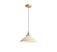 S-Cevada Lampada a Sospensione Vintage Industriale in Ceramica 23cm Lampadario Bianco con Portalampada in Metallo per Camera da Letto Isola Cucina Soggiorno Corridoio Sala da Pranzo