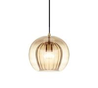 S-Cevada Lampadario a sospensione a doppio strato, in ottone, E27, per camera da letto, sala da pranzo (Ambra, 25cm)