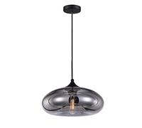 S-Cevada Lampadario a Sospensione in Vetro Colorato Vintage Industriale da 28 cm, Lampada da Soffitto Retrò Loft Bar E27, Luci da cucina sala da pranzo camera da letto (Argento)