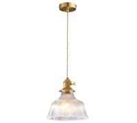 S-Cevada Mini 1-Luce Lampadario a Sospensione in Vetro con E27 Presa in Ottone, Lampada a Sospensione a Soffitto Vintage per Cmera da pranzo, Camera da letto, Cucina (Trasparente, 18cm)