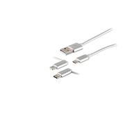 S-Conn 14-50067 Cavo USB 1 m 2.0 USB A Micro-USB B Bianco