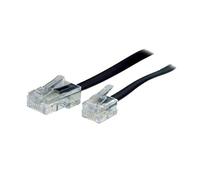 S-Conn 3m RJ11 - RJ45 cavo telefonico Nero, Trasparente