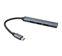 S/CONN maximum connectivity USB-C Hub, 3.0, 4-fach USB-A, ALU, slim, 0,12m (13-50002)