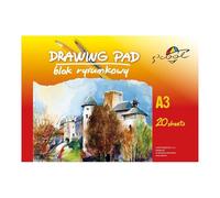 S’COOL Blocco da Disegno A3 - 20 Fogli Carta 90 g/m² per Schizzi, Disegno e Lavoretti - per Studenti e Principianti