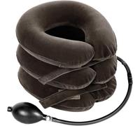 S Dispositivo di trazione cervicale per sollievo immediato dal dolore al collo, gonfiabile e regolabile, tutore per il collo, cuscino di trazione per uso domestico per decompressione del collo (grigio