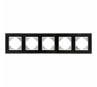 S-EMPOT.ALLUMINIO NERO TELAIO 5ELEM.HORI: elegante telaio da incasso in alluminio nero, perfetto per illuminare gli spazi con stile. Design moderno e funzionale per qualsiasi ambiente.