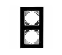 S-EMPOT.VETRO NERO TELAIO 2ELEM.HORI: elegante incasso con vetro nero e cornice orizzontale, ideale per illuminare gli spazi con stile e modernità. Perfetto per qualsiasi ambiente.