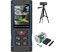 S.Fine Telemetro Laser 100m con Zoom 6X e Livella Elettronica, Precisione ±2mm, Misuratore di Distanza con Angolo Reale, Misura Area e Volume, per Interni ed Esterni con Treppiede