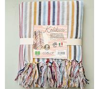 S&G Home Telo Arredo a Righe con Frange - Multicolore, Matrimoniale