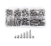 S grande con dado, 170 pezzi, M4, in acciaio inox SS304, testa semicircolare a esagono incassato, S, viti e dadi, set assortiti, 13 x 7 x 2