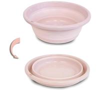 S.I.C Bacinella multiuso pieghevole; Portatile, forma rotonda, salvaspazio, leggero. Utile sia per la casa, che in cucina; e all'esterno per il campeggio e le gite.(37 cm Rosa)