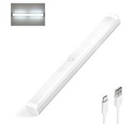 S.I.C Luce notturna LED; Ricaricabile USB; Sensore di Movimento; Striscia Magnetica e Adesiva; per Armadio, Sottopensile, Scale, Corridoi, Cucina (22cm, Luce Bianca Fredda)
