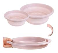 S.I.C SIC Bacinella multiuso pieghevole; Portatile, in gomma termoplastica. Forma Tonda，salvaspazio, leggera.Utile sia per la casa, in cucina; che all'esterno per campeggi e gite.(37+31cm Set da 2)