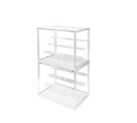 S.I.C Vetrina in Acrilico trasparente; Multi step per collezione Lego, Statuine, Modellini; Box Espositore Gadget, Action Figure Organizzatore oggetti da collezione; (Bianca, Set da 2 (23*34*31.6CM))