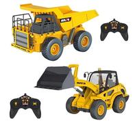 s-idee® 1515 RC Pale ribaltabile (giallo) e pale gommate (giallo) Set Huina 1:24 Kit da cantiere telecomandato