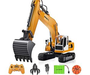 s-idee® E561-003 1/16 Rc Escavatore + 3 allegati 15 canali escavatore 1:16 con telecomando 2,4 GHz con batteria e caricatore