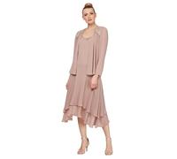 S.L. Fashions Abito da Donna Impreziosito con Spalle e Collo per Occasioni Speciali, Cashmere., 50